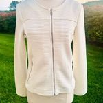 Calvin Klein White Soft Ribbed Jacket Photo 1
