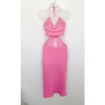 Victor Glemaud Crochet Knit Cutout Halter Dress Pink Size L Y2K Resort Coquette Size L Photo 7