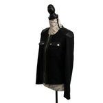 Calvin Klein  Black Moto Biker Jacket Women’s 8P | Ponte Knit Stretch Zip Jacket Photo 2
