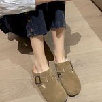 Winter outdoor leather cotton slippers Brown Size 7.5 Photo 0