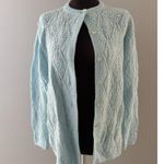 Vintage Billie Jo Knit Cardigan Sweater Size L Baby Blue Grannycore Scallop Size L Photo 11
