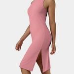 Halara  Sleeveless MIDI Cool Touch Dress in Pink Rose with Slits NWT Photo 0