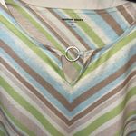 Allison Daley NWT  Striped Keyhole Neck 3/4 Sleeve Blouse Photo 2