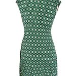 Kiara Womens Dress Size Small Short Sleeve Green Geometric Knot Mini Stretch Photo 2
