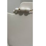 None Vintage Beaded Statement Chunky Necklace Gold White Clasp Closure Photo 3