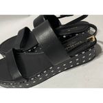 Kate Spade  black leather sandals with white polka‎ dot platforms size 8.5 Photo 2