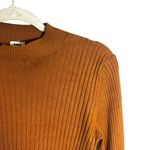 Garage  Women's Size M Long Sleeve Brown Cropped Ribbed Knit Mock Neck Top Photo 2