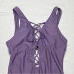 Shade & Shore  purple lavender low back v-neck tie up swimsuit Photo 2
