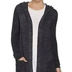 Barefoot Dreams  CozyChic Lite Hooded Cardigan Open Front Gray Size Medium Photo 0