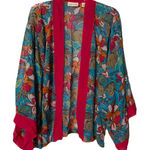 Marsh Landing  100%silk Floral Kimono Size S/M NWT Kimono Overpiece Beachy Boho Photo 0