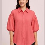 Marc New York  Balloon Sleeves Women Top Blouse Size Small NWT OVERSIZED Photo 0