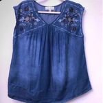 Knox Rose Knox‎ Rose Jean Tank Embroidered Floral Design - Size M Photo 0