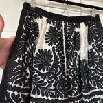 Ulla Johnson  Francesca Satin Trim Floral Appliqué Black White Midi Skirt Size 4 Photo 12