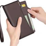 Mens Long Wallet Brown Leather Wallet RFID Blocking Zipper Checkbook Wallet Credit Card Wallet for Men with Removable Card Holder Business Travel Large Capacity, with Gift Box(Brown) Photo 3