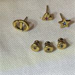 Christian Dior DIOR LUCKY CHARM SET OF STUD Earring Antique Gold-Finish Metal Pink Blue Crystal Photo 6