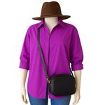 Athleta Oversized Jazzy Purple Poplin Performance Button Up Shirt NWT XL Photo 1