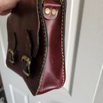 Vintage Mahogany Leather Saddle Bag Purse Red Photo 4