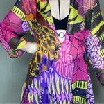 Retro Creations Colorful Abstract Sheer Tunic Swim Cover Blouse Photo 1
