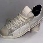 P448 John Sneaker Nordstrom Coated Leather Faux Fur Tongue Lace Up Shoes Sz 9.5 Photo 0