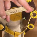 Josef Seibel Leather Strap Sandal Heel European Laganlook Flower Mustard Comfort Yellow Size 6.5 Photo 8