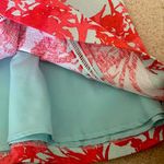 Banana Republic Red & Blue Floral Circle Skater Mini Skirt Lined Cotton, Sz 12 Photo 6