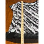 Vera Wang Simply Vera Women's 1X Tie Dye Sheer Hem Tunic Top Gray Black White Photo 5