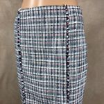 J.Crew Cotton Navy/White Tweed Pencil Skirt Size 0 Photo 3