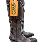Corral  Western Leather Brown Blue Overlay Embroidery Tall Top Boot A4699 8 Photo 0