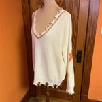 Hem & Thread  Star Knit V-Neck Sweater Distressed Hem Boho Cozy Photo 8