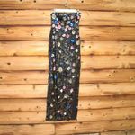 Mac Duggal 93695 Womens Black Floral Sequined Strapless Column Gown Photo 4