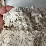 Paper + Tee  Eyelet Lace Ruched Trim Crop Top in Off White Size Large Photo 2