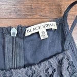 Black Swan • Charlotte Lace Skater Dress mini apron neck crochet Charcoal Grey Photo 5