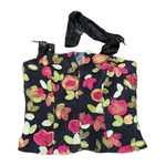 Chetta B  Bustier Floral Pattern Halter‎ Top Back Zip Closure Pink Black Womens 6 Photo 0