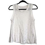 Gap White & Gold Metallic Heart Print Tank Top Photo 0