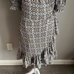 NEW Boden Ruffle Wrap Jersey Mini Dress Black, Opulent Pome Black Size 8 Photo 4