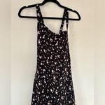 Torrid NWT  Black Floral Crepe Wide Leg Overall Neon Ditsy Jumpsuit Boho Photo 4