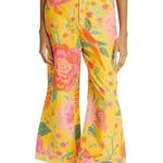 Farm Rio  Macaw Bloom Cropped Pants Yellow Pink Green Size Small Photo 0