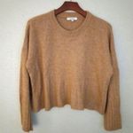 Madewell  M Camel Crew Neck Crop Long Sleeved Pullover Sweater Photo 0