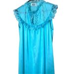 Vintage Rikki New York House Dress Muu Muu Sleep Gown Blue Medium Photo 1