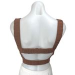 ZARA Brown Linen Sleeveless Square Neck Cami Camisole Crop Tank Top Size XS Photo 1
