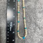 Vintage Freshwater Pearl & Turquoise Beaded Necklace 18” Natural Gemstone Strand Photo 2