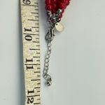 Red Beaded Statement Necklace Womens Jewelry Costume Runway Chunky 3 Strand Photo 3