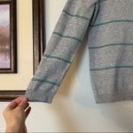 DC Gray with Green/Black Stripes Crew Neck Sweater Size Small Photo 4