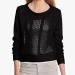 Robert Rodriguez  Silk Cage Knit Sweater Fisherman Net Pullover Size Small Black Photo 0