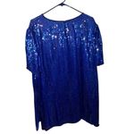 Vintage 90s Silhouette Royal Blue Sequin Shift Dress holiday Glam cocktail Party Size 1X Photo 6