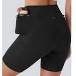 Halara  UltraSculpt™ High Waisted Tummy Control Contrast Lace Biker Shorts M NEW Photo 4