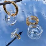 Transparent hoop gold hoop earrings hoops earrings special design dangle hoops earrings Photo 2