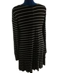 Old Navy , Women’s Large Black & White striped, stretchy,‎ long sleeve dress Photo 2