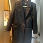 EXPRESS Black Bouclé Wool-Blend Double-Breasted Coat – Women’s Size M Photo 1