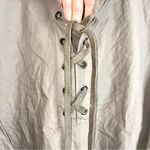 Akris Punto  Olive Green Lace Up Front Blouse Size 6 Photo 3